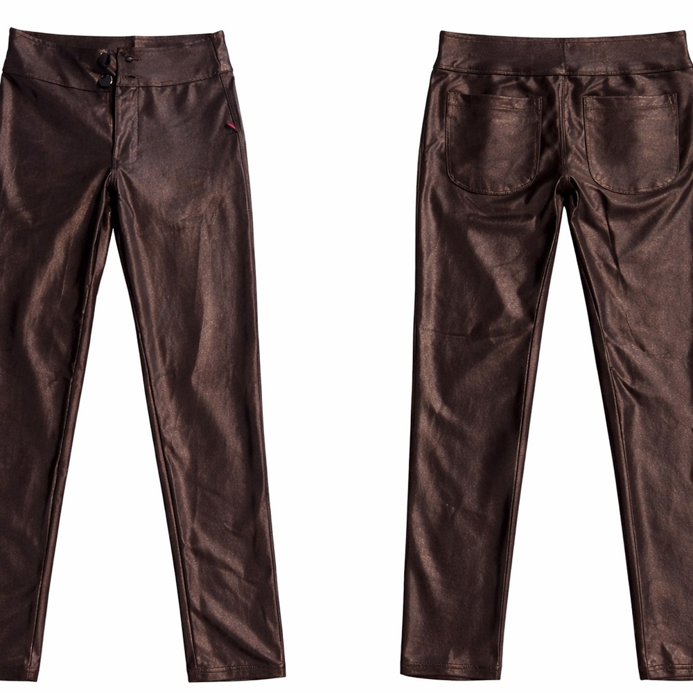 Kiss Metallic black Faux Leather Leggings